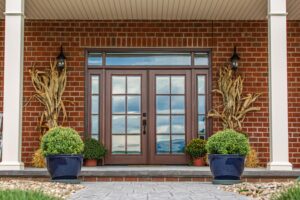 Signature fiberglass entry door with glass lites