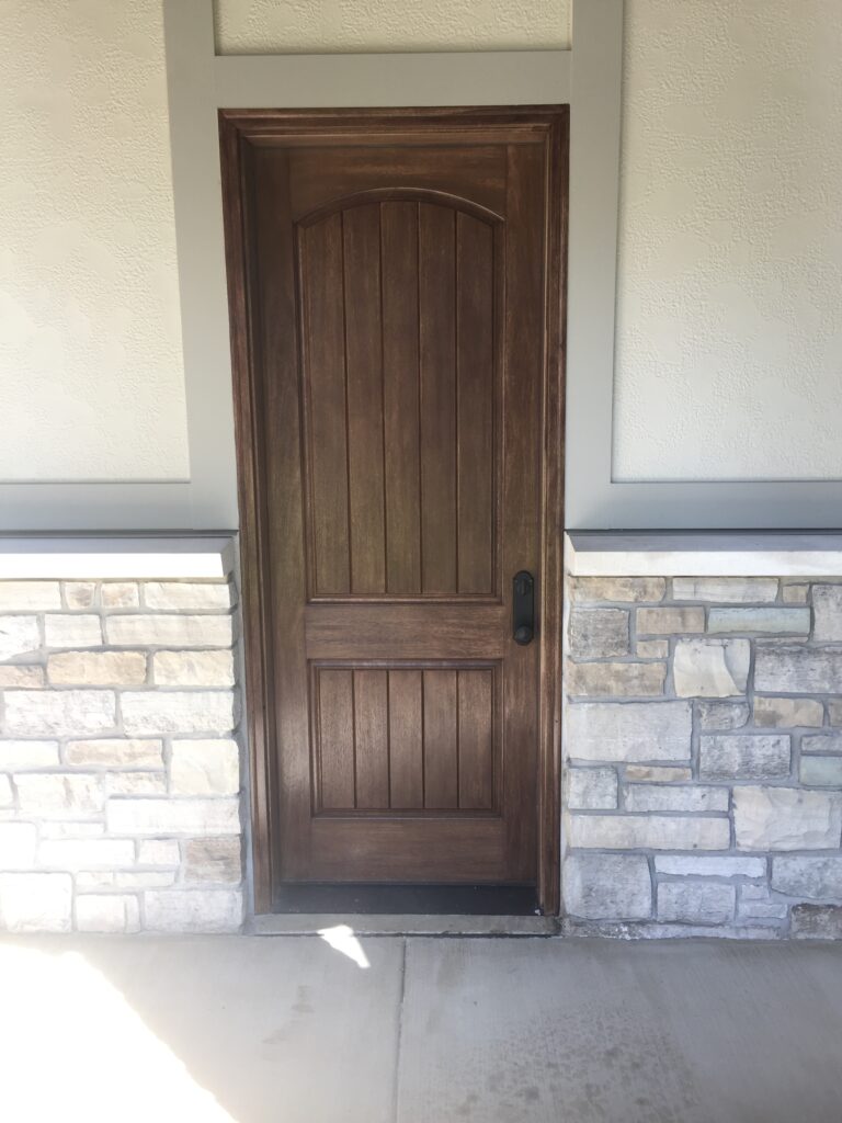 Single unit wood grain fiberglass door - Kirkwood Home Gallery